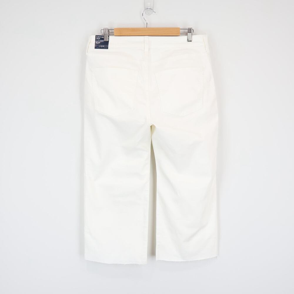 J.Crew Factory Curvy Wide Leg Cropped Jean Allday Stretch White 32 Petite NWT - Picture 7 of 10